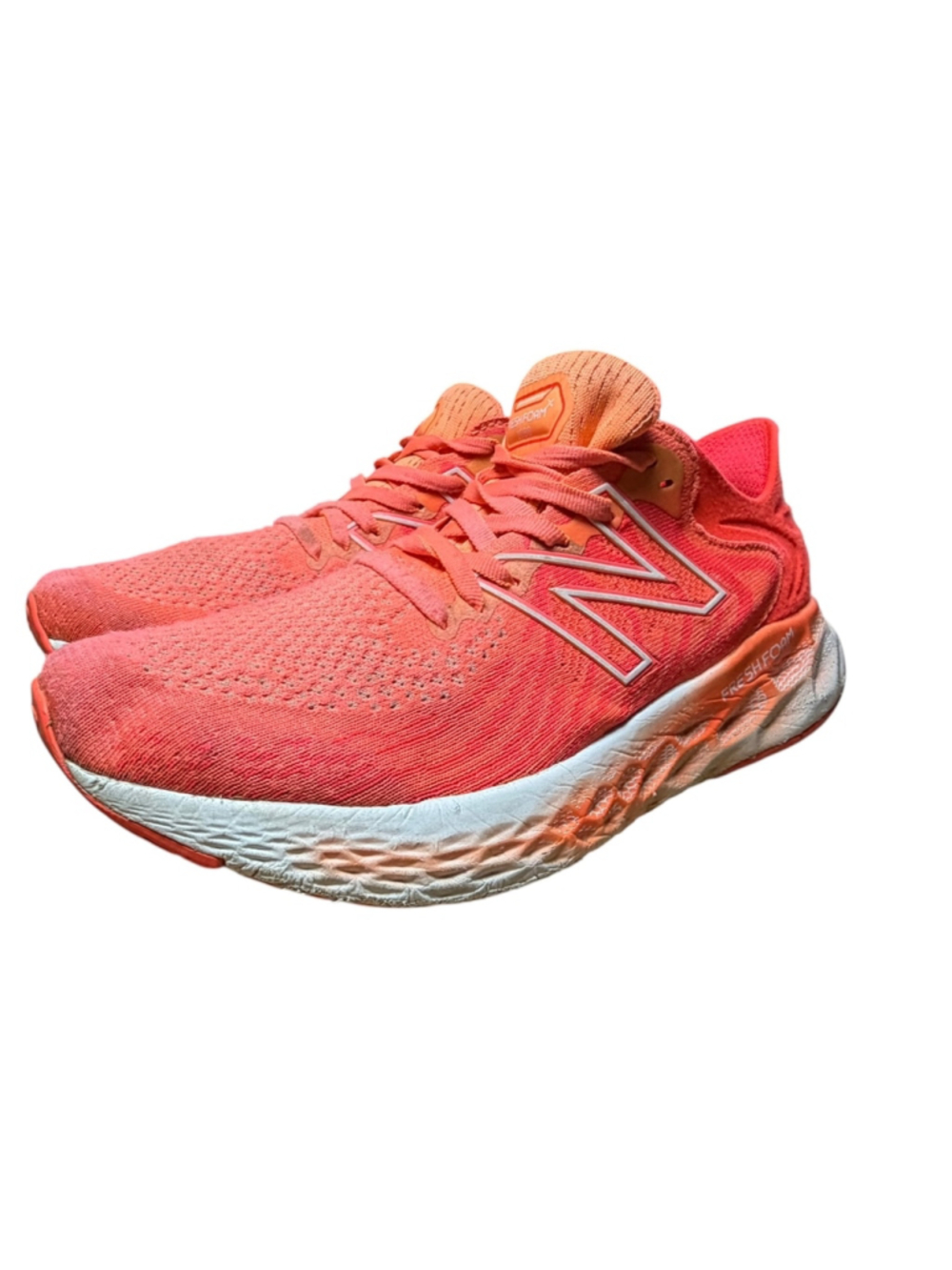 Women's New Balance Fresh Foam Athletic Shoes Orange and White
